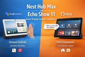 How Smart Display Controls Differ: Nest Hub Max vs Echo Show 11