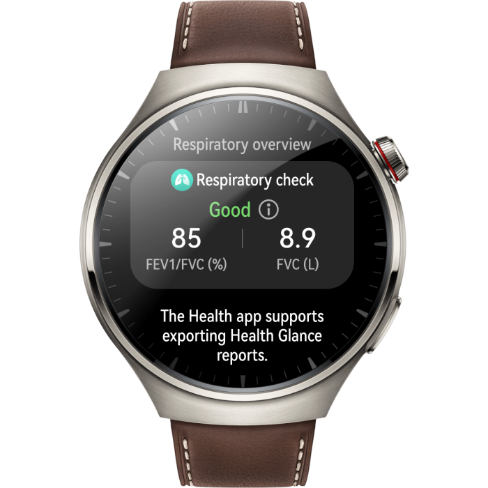 HUAWEI WATCH Pro LTE Titanium Alloy Case Dark Brown Leather Strap