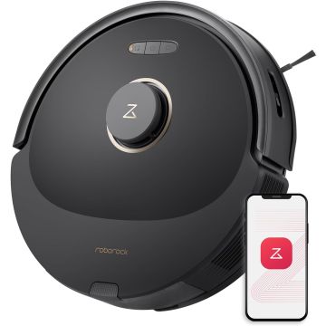 Roborock Q8 Max Robot Vacuum Cleaner with Dual Brushes, 5500 Pa Suction, No-Go Zones, Cleaning Along Floor Lines, 3D Drawing, Multi-Cleaning Levels, APP (Upgraded of Q7 Max)-Black