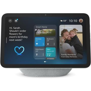 Amazon Echo Show 8 (newest gen), Vibrant HD 8.7" display with spatial audio, and Alexa - US Version - Glacier White