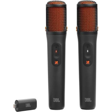 JBL EasySing Mics - Two Wireless AI-Powered Microphones with Real-time Vocal Removal, Seamless Connection, Plug in and Sing with Clear