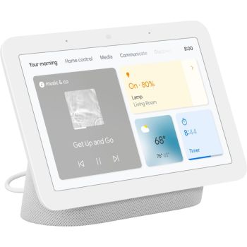 Google Nest Hub 2nd Gen Smart Display, Google Assistant Built-In, 7" WSVGA Touchscreen - GA01331-US-Chalk