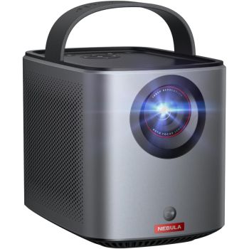 NEBULA Anker Mars 3 Air 1080p Mini Projector, Smart 400 ANSI-Lumen Portable Projector with Google TV, Wi-Fi, Dolby Digital, 2×8W, 150-Inch Picture, Built-In Battery with 2.5-Hour Playtime