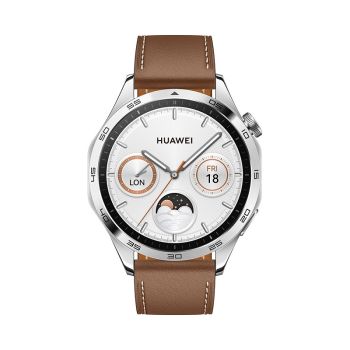 HUAWEI Watch GT4 Smartwatch 46mm, Upto 2-Weeks Battery Life, Dual-Band Five-System GNSS Positioning, 24/7 Health Monitoring, Compatible with Android &amp; iOS-Brown