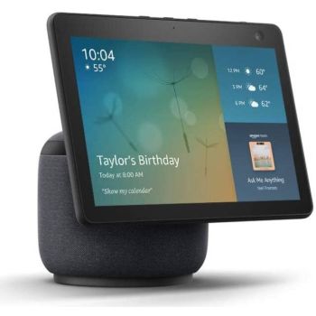 Amazon Echo Show 10 | 3rd gen 10" HD smart display with motion, bluetooth & Alexa | Use your voice to control smart home devices, play music or the Quran, & more (speaks English & Khaleeji)