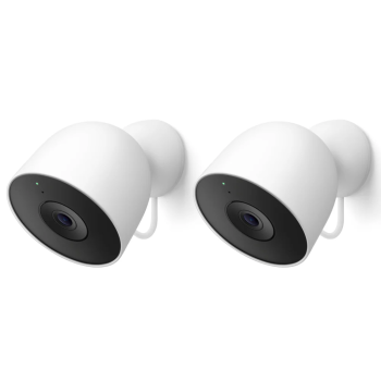 Google Nest Cam Outdoor (Wired, 2nd Gen) - 2 Pack - Security Camera with 2K Video and Gemini, Night Vision, 2-Way Audio - Works with Google Home 