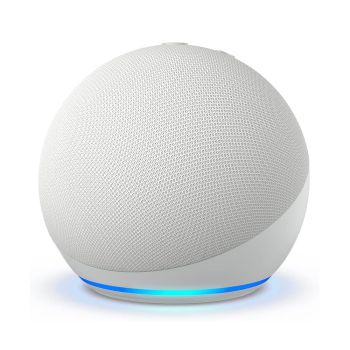 Amazon Echo Dot (5th Gen) the helpful assistant with clear vocals, deeper bass, and easy voice controls to assist you -Glacier