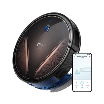 Eufy RoboVac G20 Hybrid Robot Vacuum Cleaner with Mop, Dynamic Navigation, 2500 Pa Strong Suction, 2-in-1 Vacuum and Mop, Ultra-Slim, App, Voice Control, Compatible with Alexa, Ideal for Daily Messes 450 ml 55 W T2258 Black