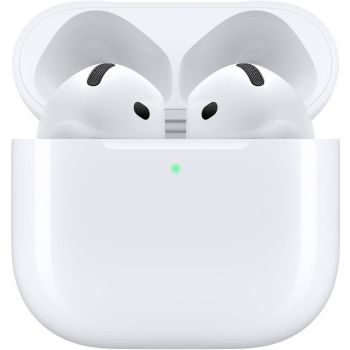 Apple AirPods 4 Wireless Earbuds, Bluetooth Headphones, Personalized Spatial Audio, Sweat and Water Resistant