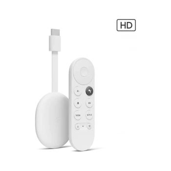 Google Chromecast HD with Google TV HD Voice Remote Control, Snow | GA03131-US