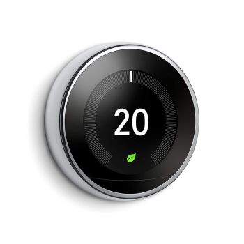 Google Nest 3rd Generation Programmable Learning Smart Thermostat - Polished Steel