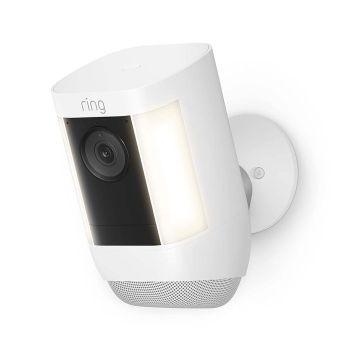 Ring Spotlight Cam Pro Battery, 3D Motion Detection, Two-Way Talk with Audio+, and Dual-Band Wifi – White