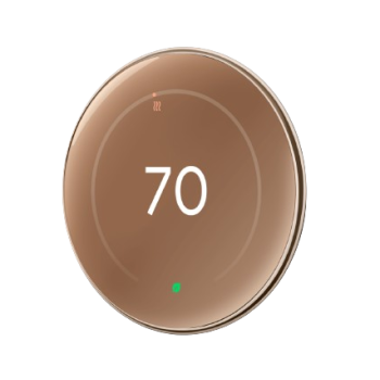 Google Nest Learning Thermostat 4th Generation With Nest Temperature Sensor 2nd Generation - TDRA Approved - Polished Gold